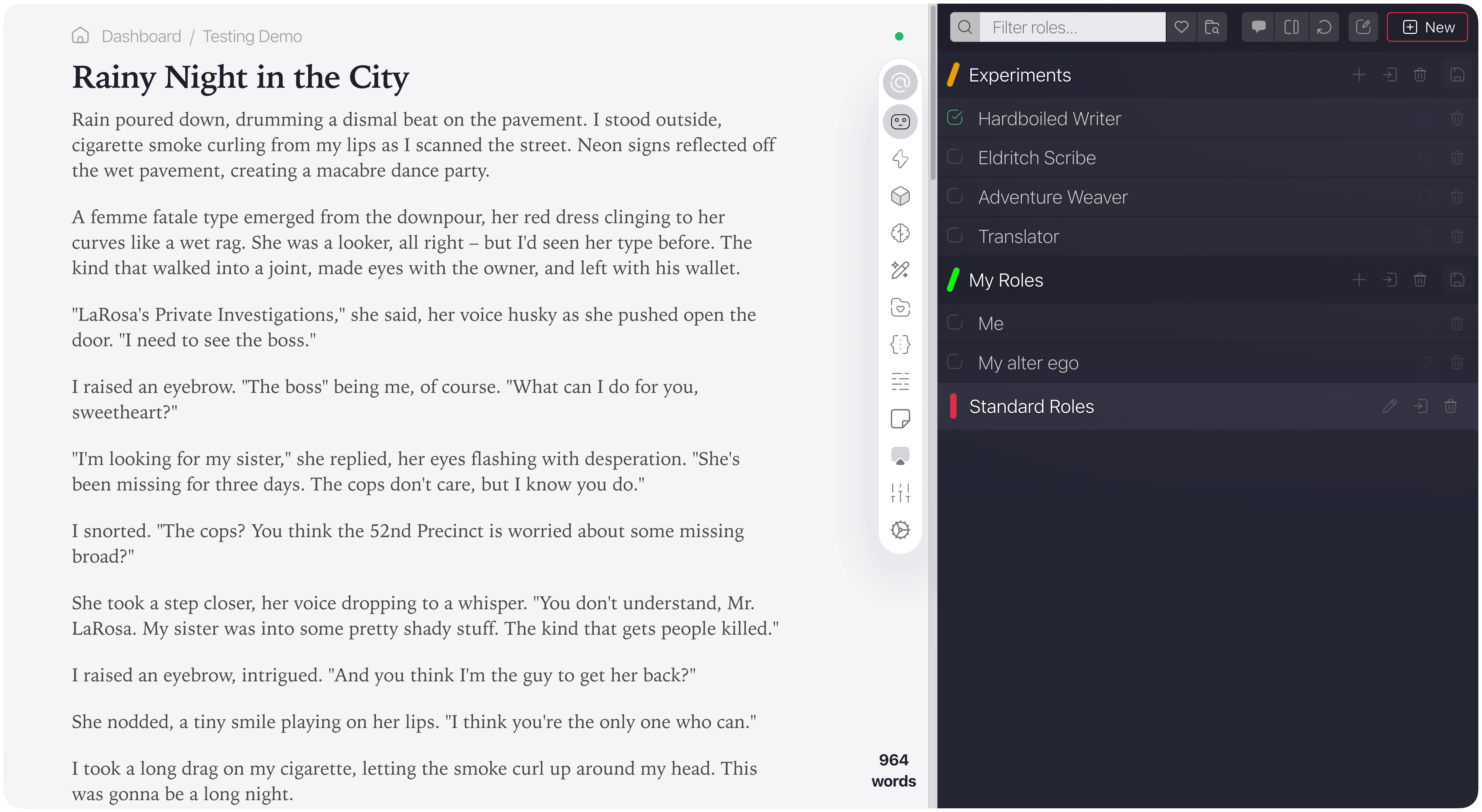 Chibi's whole screen editor showing custom AI controls